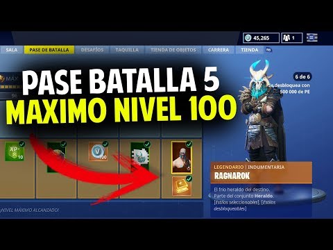 "TEMPORADA 5" SKIN NIVEL 100!!! TODO COMPRADO! FORTNITE: Battle Royale (Pase de Batalla)