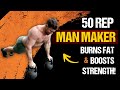 50 Rep Kettlebell Man Maker Routine [HUGE Calorie Burner!]