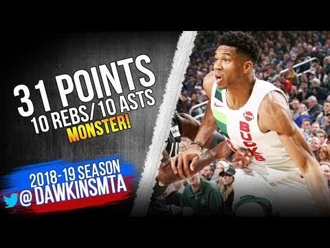 Giannis Antetokounmpo Triple-Double 2018.12.29 vs Nets - 31-10-10! | FreeDawkins