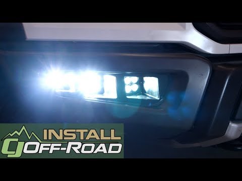 F-150 Raptor Fog Light Bezel And Mounting Kit With KC HiLiTES Flex LED Lights 2017-2019 Installation