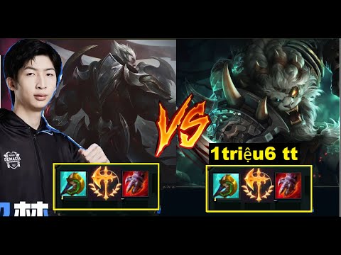 TOP 1 Challenger CN Xiao Chao Meng Plays Darius Vs Best Rengar Master KR