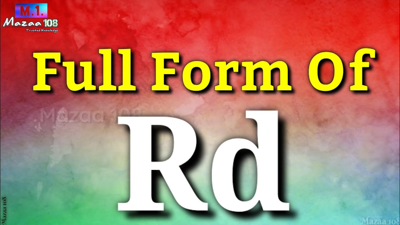 Full Form of Rd | Rd full form | Rd means | Rd Stands for | Rd का फुल फॉर्म | What is Rd | #Railway