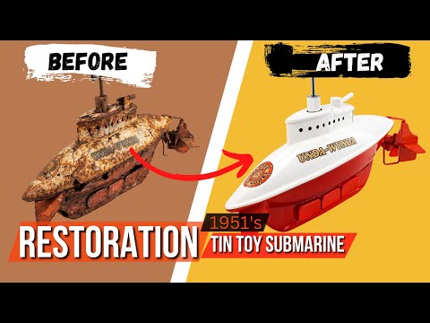 Restoring a 1951 Tin Toy Submarine UNDA WUNDA | Vintage Toy Revival