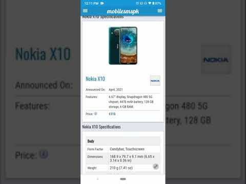 Nokia X10 Specs