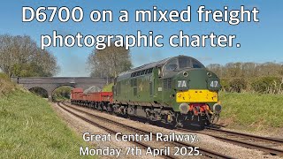 Class 37 D6700 on a mixed freight photographic charter on the Great Central Railway - 7th April 2025