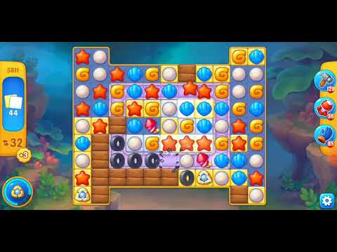 Fishdom. 5811 level no boosters and diamonds. Match-3 element: conveyor