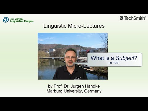 SYN_023 - Linguistic Micro-Lectures: The Subject