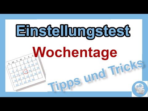 Logical Thinking - Weekdays - Tasks with important tips, Training for the employment test