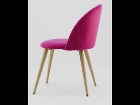 Стул "Саймон" (Велюр Красный/Металл имитация дерева)/SG/Ln