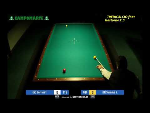 SORESINI vs BORRONI 4° TORNEO OPEN BILIARDO CAMPOMARTE 2017 @TREDICALCIO
