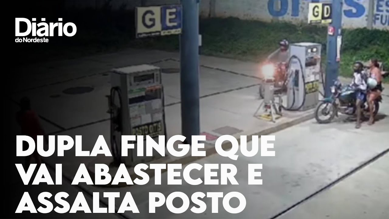 Imagem da notícia Dupla em moto finge que vai abastecer e assalta posto de combustíveis no interior do Ceará; vídeo