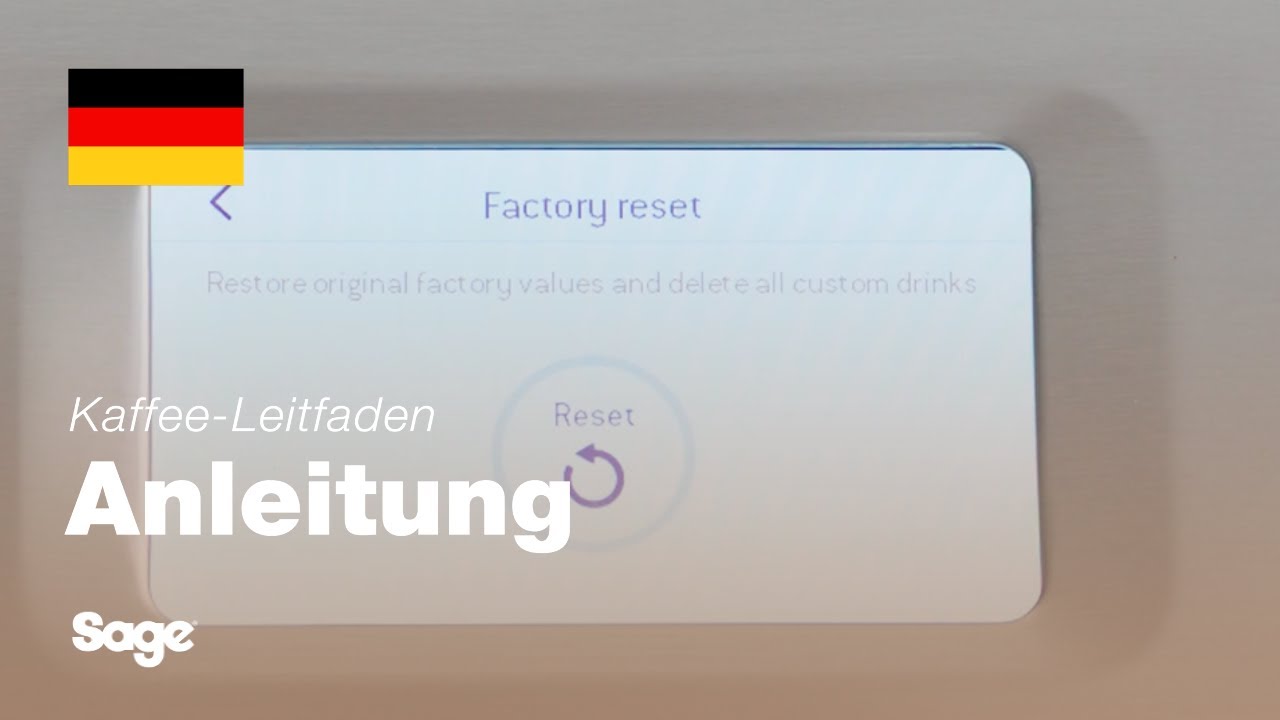 Rücksetzen der Werkseinstellungen