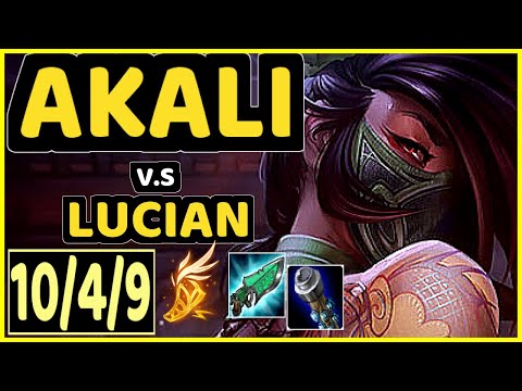 SKT T1 FAKER (AKALI) vs LUCIAN - 10/4/9 KDA MID GAMEPLAY - KR Ranked GRANDMASTER