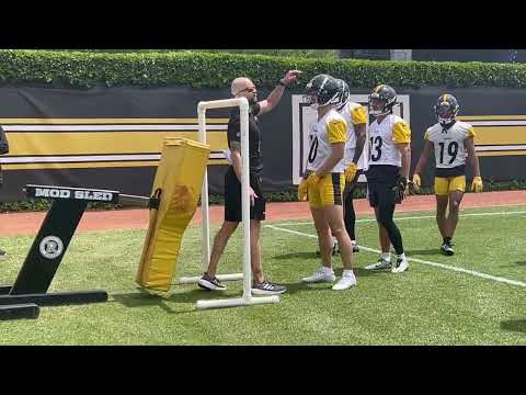 George Pickens, Roman Wilson Catch Passes from Russell Wilson | Steelers Sights and Sounds
