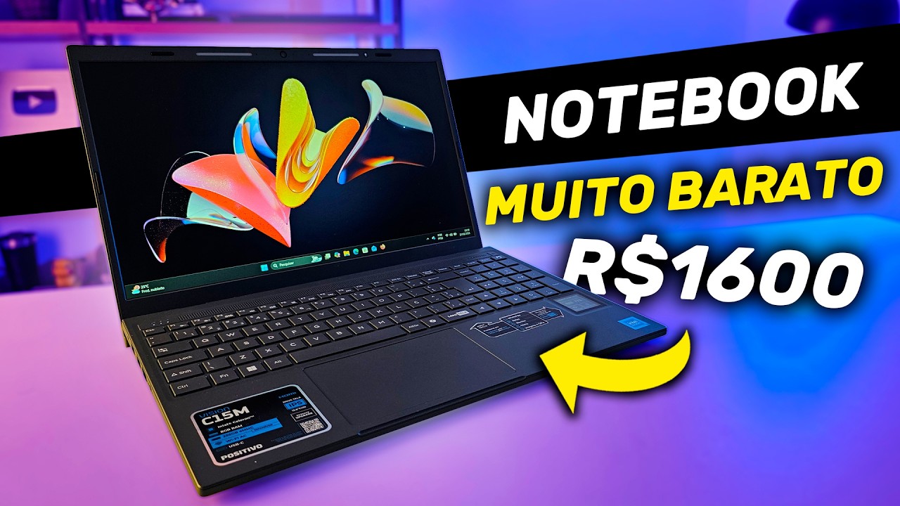 Miniatura da avaliação em vídeo de Notebook Positivo Vision C15M Intel Celeron N4500 8GB 128GB eMMC 15.6 Full HD