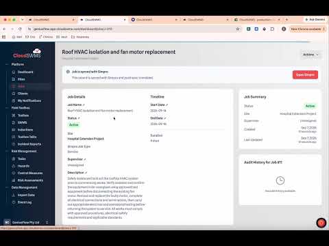 Simpro + CloudSWMS 
SWMS Automation 