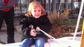 preview picture of video '4 year-old checks out the Minifish Sailboat that Santa brought for her and Cousin Steven'