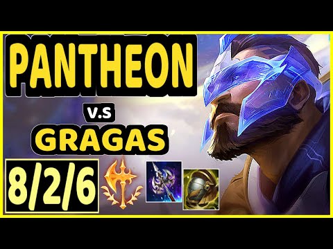 HOMI (PANTHEON) vs GRAGAS - 8/2/6 KDA BOTTOM SUPPORT GAMEPLAY - EUW Ranked GRANDMASTER