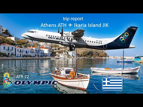 Flying to the Blue Zone Island of Ikaria | Olympic Air ATR 72 | OA 040 | ATH-JIK