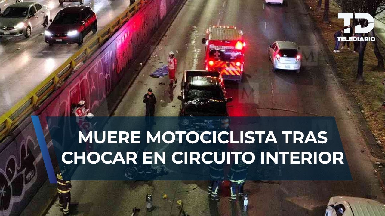 Motociclista muere tras choque con camioneta sobre Circuito Interior, CdMx; reportan un lesionado