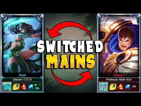 DIAMOND AKALI VS DIAMOND GAREN 1V1! BUT WE SWITCHED MAINS! - League of Legends!