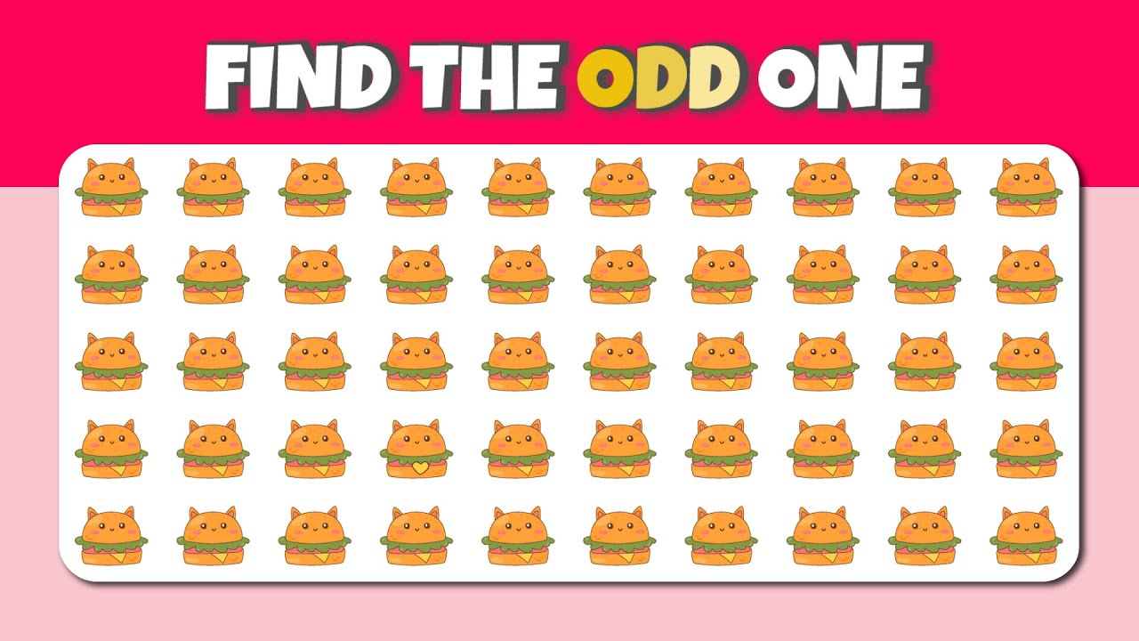 Find The Odd One Out   Hard Edition  Food Quiz 🍔🍕🍩 Easy, Medium, Hard   30 Levels Emoji Quiz