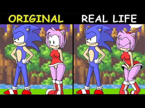 SONIC ran so fast, blew up Amy's skirt | Sonic The Hedgehog 3 Animation | Original vs Plush Toys