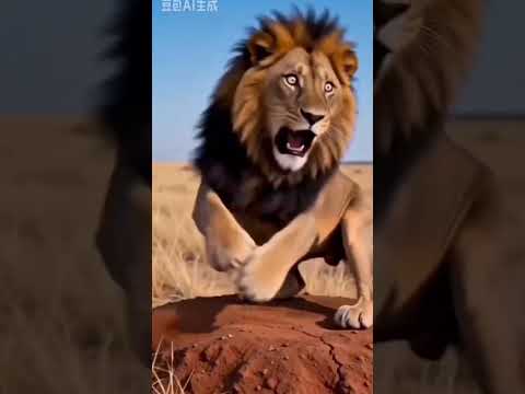 o leão saiu correndo 🫵🦁😂 #comedy #funnyvideo #shorts #viral #animals