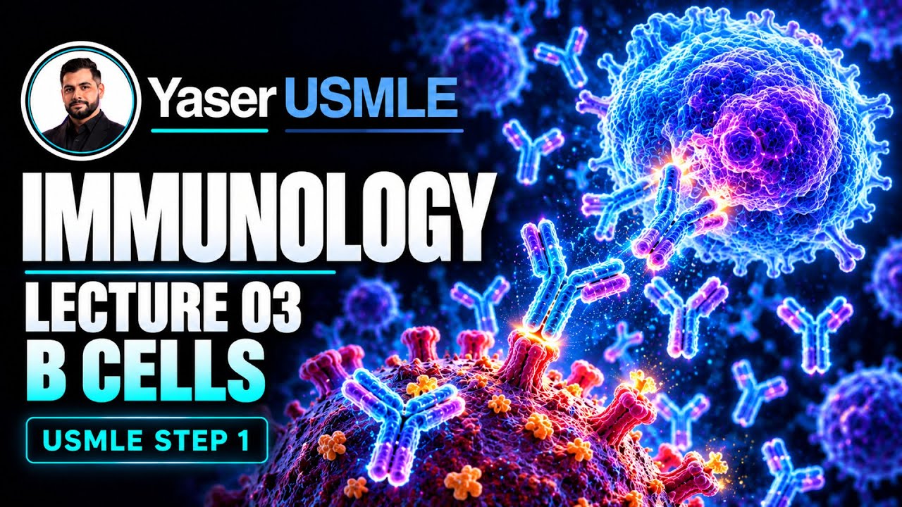 Immunology Lecture 3 (B cell) , USMLE Step 1 , Arabic، by dr Yaser, بالعربي
