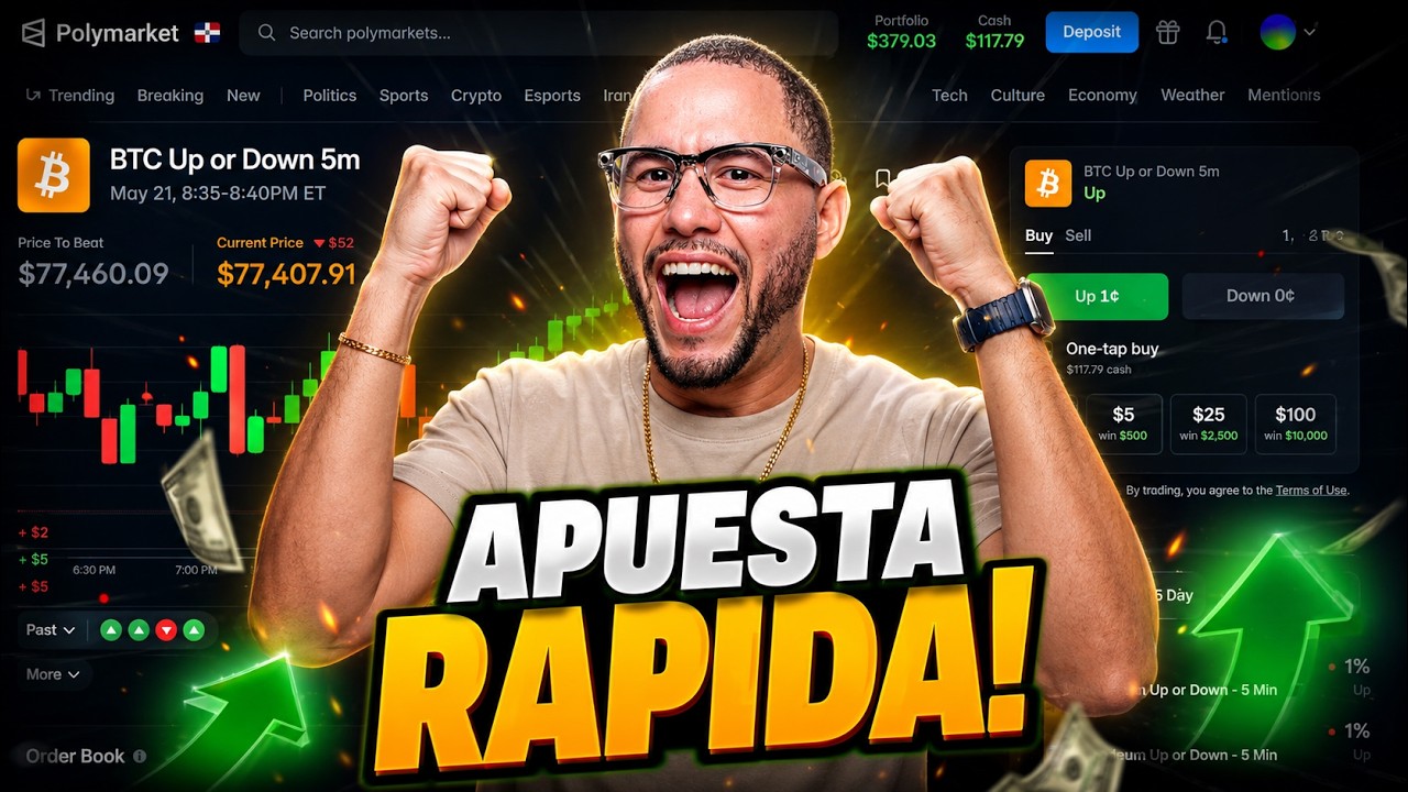 CUANTO HICE EN 5 MINUTOS EN POLYMARKET? (DIA 1)