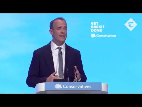 Dominic Raab talks at The Conservative Party Conference 2019