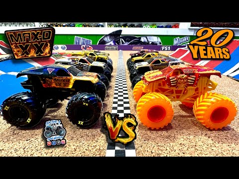 Toy Diecast Monster Truck Racing Tournament | MAX D 20 Year ANNIVERSARY Race! 8 AWESOME MAX D Trucks