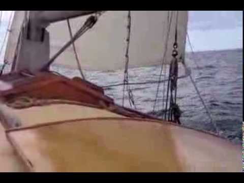 30 square metre yacht SUNA (1936) sailing off Yorkshire Coast August 2013