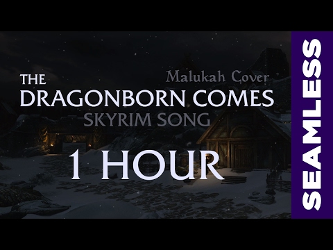 Skyrim: ‪The Dragonborn Comes (Malukah Cover)【1 HOUR】Seamless Loop