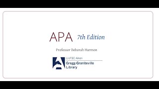 APA 7th Edition Basics - In-text citations, the reference list and paper formatting.