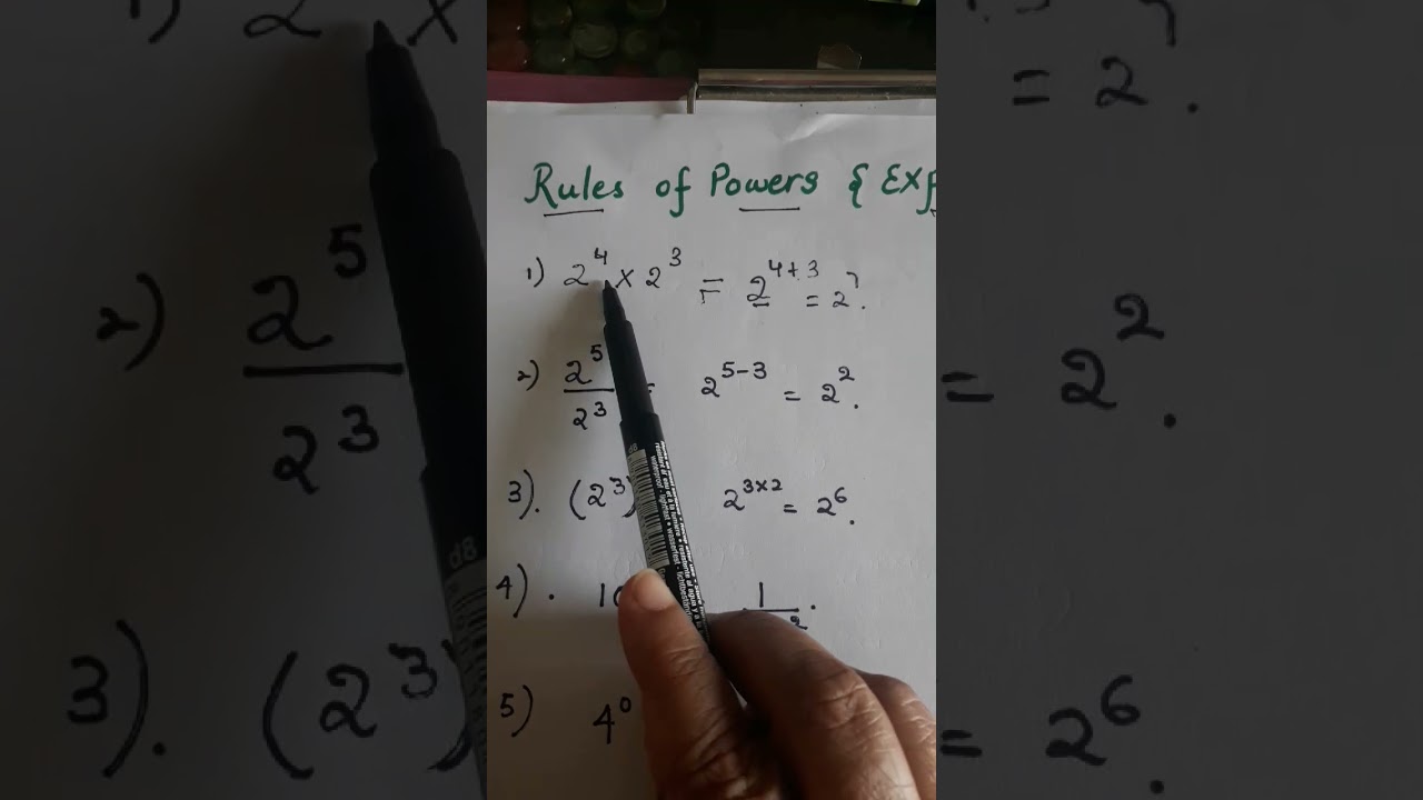 Rules of powers and exponents