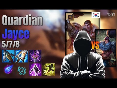 Guardian Top Jayce vs Yasuo lol KR solo rank Full Game 15.21 | 가디언 제이스 vs 야스오
