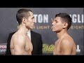 SLIGHTLY INTENSE SCOTT QUIGG V JOSE CAYETANO OFFICIAL WEIGH IN HEAD TO HEAD JOSHUA V MOLINA