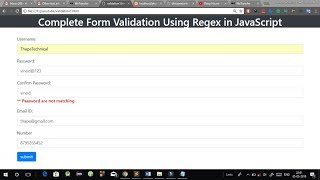 Complete Form Validation in JavaScript using Regular Expression in Hindi [ REGEX ]
