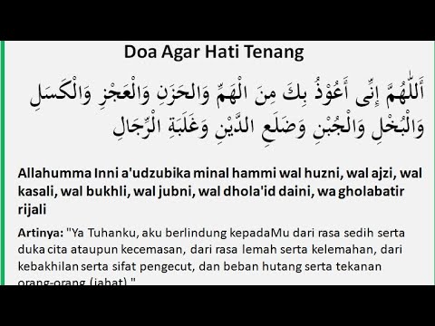 DOA AGAR HATI TENANG