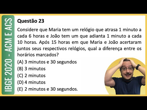 IBGE 2020 || Raciocínio Lógico || Considere que Maria tem um relógio que atrasa 1 minuto a cada