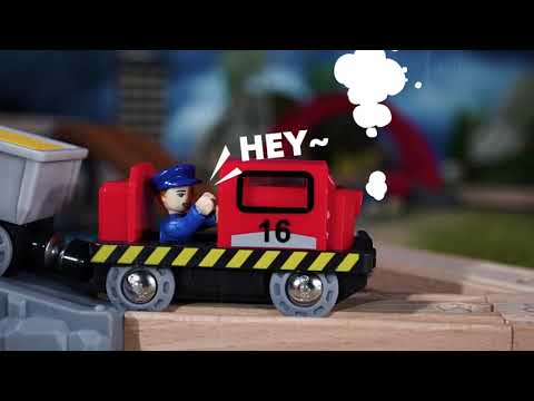 Hape Lift  Load Harbor Set  Toy Train and Boat Set with Cranes