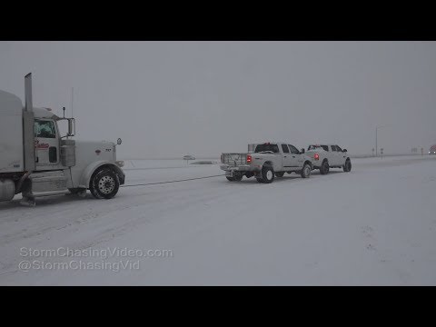 Hutchinson, KS Intense Snow, Spin Outs and Crashes - 2/19/2019