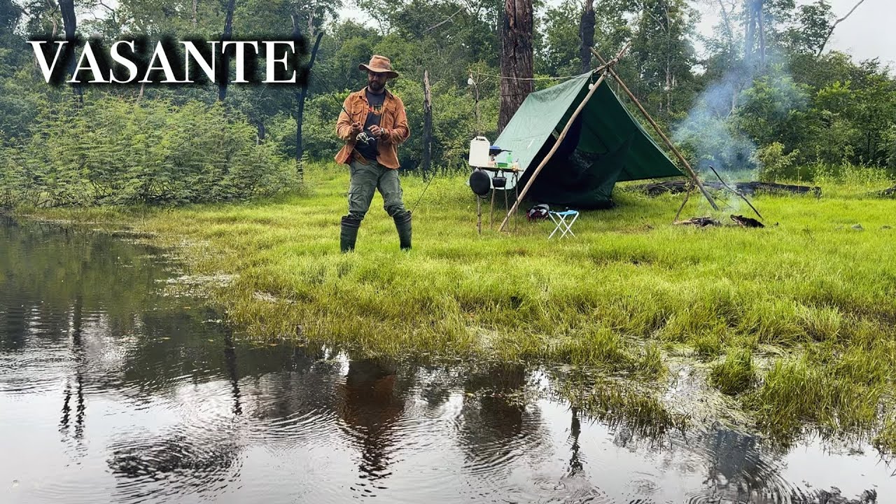 ACAMPAMENTO na VASANTE do RIO pegar PEIXE no LEITO agora já não é tão FÁCIL quanto parece CHUVARADAS
