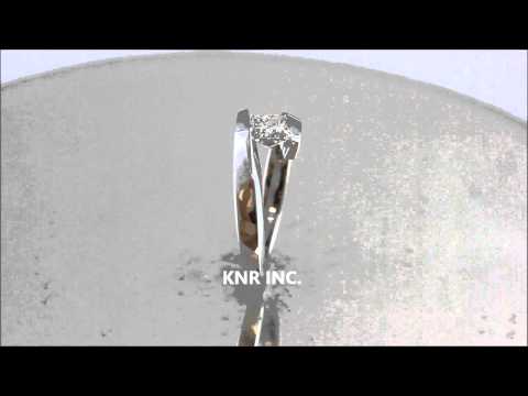 14K WHITE GOLD PRINCESS CUT DIAMOND ENGAGEMENT RING TENSION 1.00CT - KNR INC - 693