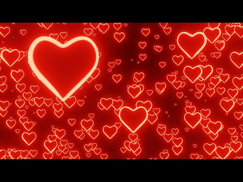 4K Floating Glowing Red Hearts - Valentine’s Day - Free Motion Background