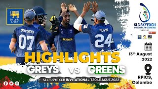 Match 5 Highlights | Greys vs Greens | SLC SkyExch Invitational T20 League  2022