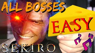 Sekiro - CHEESE All Bosses (FAST / EASY) After Patch