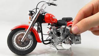 Building a Super Realistic Tiny Motorcycle in 10 minutes - Yamaha XV1600 Step by Step Build