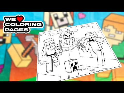 #12 Minecraft Coloring Page | WE ❤️ COLORING PAGES